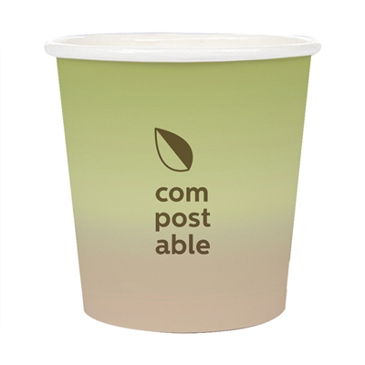 GOBELETS BOISSONS FROIDES CHAUDES 1P 'COMPOSTABLE GRADIENT' 120 ML - 4 oz 230 G/M2 Ø6,3/4,5x6 CM BLANC CARTON (1000 UNITÉ)