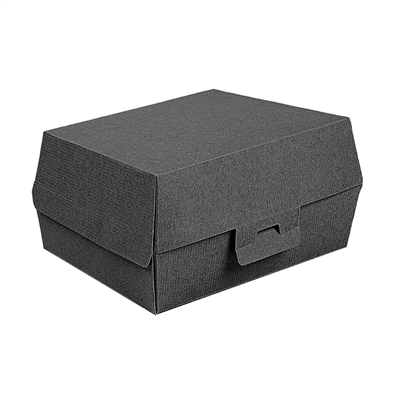 BOÎTES "LUNCH BOX" 'THEPACK' 275 G/M2 22x13,5x9 CM NOIR CARTON ONDULÉ NANO-MICRO (300 UNITÉ)
