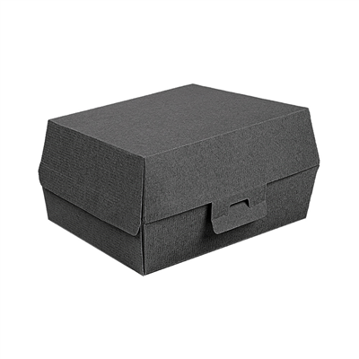 BOÎTES POUR FRITURES 'THEPACK' 230 G/M2 14,5x10,5x9 CM NOIR CARTON ONDULÉ NANO-MICRO (500 UNITÉ)