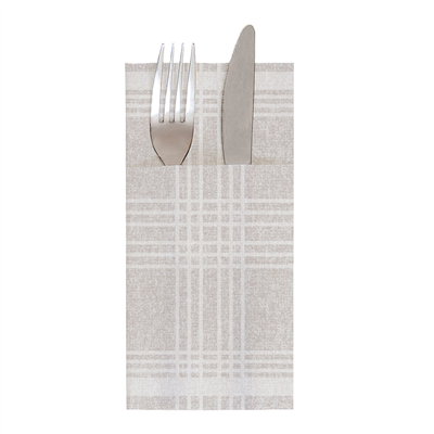SERVIETTES KANGOUROU 'X-SOFT' 'MADRAS I' 65 G/M2 40x40 CM GRIS AIRLAID (700 UNITÉ)