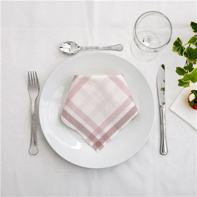 SERVIETTES 'LIKE LINEN - MADRAS II' 70 G/M2 40x40 CM BORDEAUX SPUNLACE (600 UNITÉ) – Image 2
