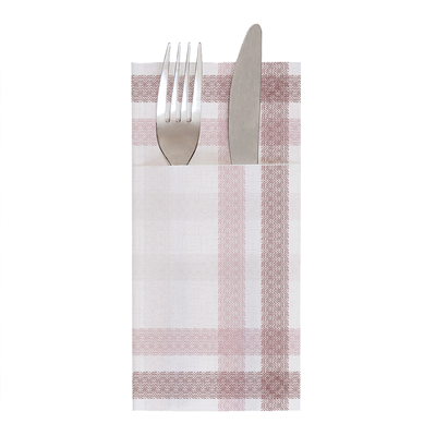 SERVIETTES KANGOUROU 'LIKE LINEN - MADRAS II' 70 G/M2 40x40 CM BORDEAUX SPUNLACE (700 UNITÉ)