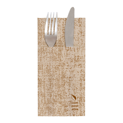 SERVIETTES KANGOUROU 'TUNDRA' 55 G/M2 40x40 CM CARAMEL AIRLAID (700 UNITÉ)