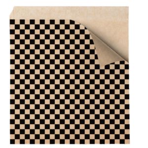 PAPIER INGRAISSABLES OUVERT 2 CÔTÉS FAST FOOD PFAS FREE NOIR 'FITIPALDI' 38 G/M2 17x18 CM NATUREL PARCH.INGRAISSABLE (500 UNITÉ)