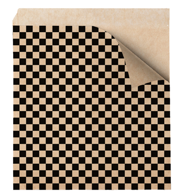 PAPIER INGRAISSABLES OUVERT 2 CÔTÉS FAST FOOD PFAS FREE NOIR 'FITIPALDI' 38 G/M2 17x18 CM NATUREL PARCH.INGRAISSABLE (500 UNITÉ)