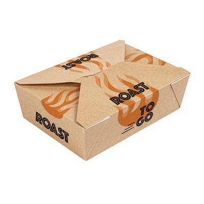 BOÎTES MICRO-ONDABLES 1/2 POULET 'THEPACK ROAST TO GO' 1980 ML 240 + 12PP G/M2 19,6x14x6,2 CM NATUREL CARTON ONDULÉ NANO-MICRO (200 UNITÉ)