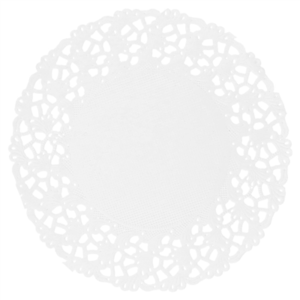 DENTELLES RONDES AJOURÉES  53 G/M2 Ø 9 CM BLANC PAPIER (250 UNITÉ)