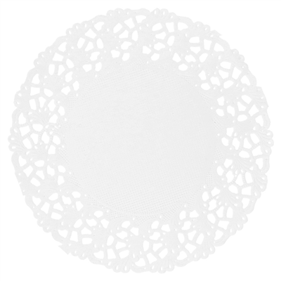 DENTELLES RONDES AJOURÉES  53 G/M2 Ø 9 CM BLANC PAPIER (250 UNITÉ)