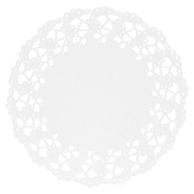 DENTELLES RONDES AJOURÉES  53 G/M2 Ø 11,5 CM BLANC PAPIER (250 UNITÉ)