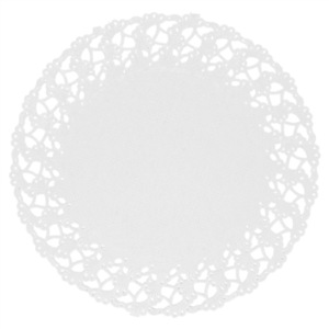 DENTELLES RONDES AJOURÉES  53 G/M2 Ø 14 CM BLANC PAPIER (250 UNITÉ)