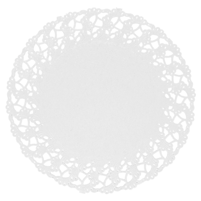 DENTELLES RONDES AJOURÉES  53 G/M2 Ø 14 CM BLANC PAPIER (250 UNITÉ)