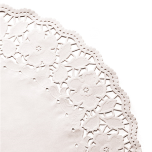 DENTELLES RONDES AJOURÉES  53 G/M2 Ø 42 CM BLANC PAPIER (250 UNITÉ)