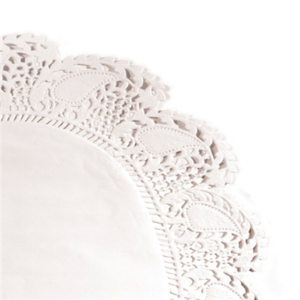 DENTELLES RONDES INGRAISSABLES  40 G/M2 Ø 30,5 CM BLANC PARCH.INGRAISSABLE (250 UNITÉ)