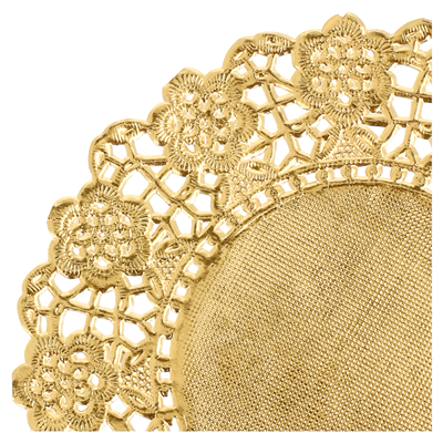 DENTELLES RONDES MÉTALISÉES  40 G/M2 + 20 G/M2 Ø 12 CM DORE LITOS MET. (100 UNITÉ) – Image 2
