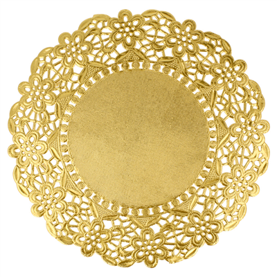 DENTELLES RONDES MÉTALISÉES 40 G/M2 + 20 G/M2 Ø 16,5 CM DORE LITOS MET. (100 UNITÉ)