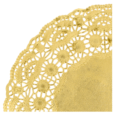 DENTELLES RONDES MÉTALISÉES  40 G/M2 + 20 G/M2 Ø 19 CM DORE LITOS MET. (100 UNITÉ) – Image 2