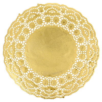 DENTELLES RONDES MÉTALISÉES  40 G/M2 + 20 G/M2 Ø 19 CM DORE LITOS MET. (100 UNITÉ)