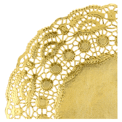 DENTELLES RONDES MÉTALISÉES  40 G/M2 + 20 G/M2 Ø 21,5 CM DORE LITOS MET. (100 UNITÉ) – Image 2