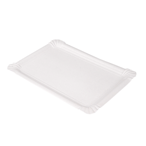 PLATEAUX PÂTISSERIE - MOYENS  400 G/M2 30x21 CM BLANC CARTON (125 UNITÉ)