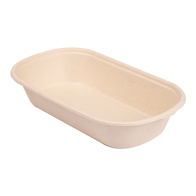 LUNCH BOXES 1 COMPART. 'BIONIC' 850 ML 23,5x13,1x4,6 CM NATUREL BAGASSE (500 UNITÉ)
