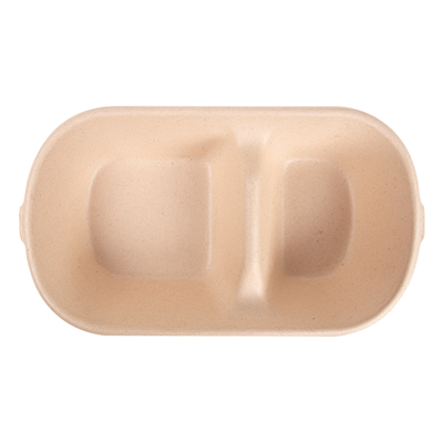 LUNCH BOXES 2 COMPART. 'BIONIC' 850 ML 23,5x13,1x4,6 CM NATUREL BAGASSE (500 UNITÉ) – Image 3