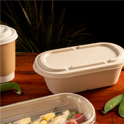 COUVERCLES POUR CODES 320.54/55 'BIONIC' 1000 ML 22,6x13,4x1,4 CM NATUREL BAGASSE (500 UNITÉ) – Image 4