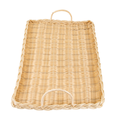 PLATEAU SIMILI OSIER RECTANGUL. FROMAGE   52,5x30x3 CM NATUREL PP (1 UNITÉ) – Image 3