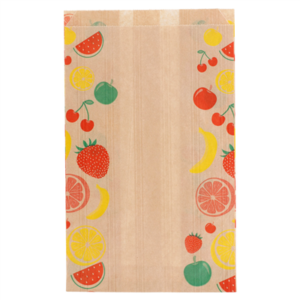 SACHETS PLATS POUR FRUITS 1/2 KG 32 G/M2 14+9x22 CM NATUREL KRAFT (500 UNITÉ)