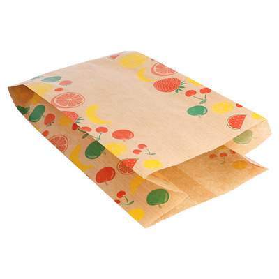 SACHETS PLATS POUR FRUITS 1 KG 32 G/M2 14+9x26 CM NATUREL KRAFT (500 UNITÉ) – Image 2