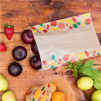 SACHETS PLATS POUR FRUITS 1 KG 32 G/M2 14+9x26 CM NATUREL KRAFT (500 UNITÉ) – Image 3