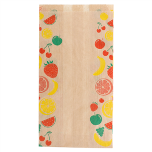 SACHETS PLATS POUR FRUITS 1 KG 32 G/M2 14+9x26 CM NATUREL KRAFT (500 UNITÉ)