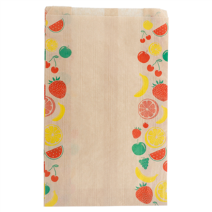 SACHETS PLATS POUR FRUITS 1,5 KG 32 G/M2 19+8x30 CM NATUREL KRAFT (250 UNITÉ)