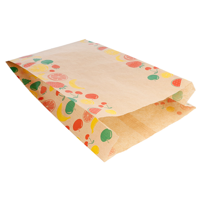 SACHETS PLATS POUR FRUITS 1,5 KG 32 G/M2 19+8x30 CM NATUREL KRAFT (250 UNITÉ) – Image 2