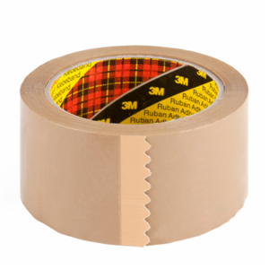 ROULEAU RUBAN ADHÉSIF  66 M x 5 CM MARRON PP (6 UNITÉ)