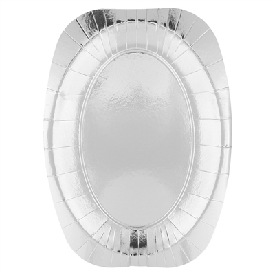 PLATEAUX OVALES  545 G/M2 24x35 CM ARGENTE CARTON (100 UNITÉ) – Image 3