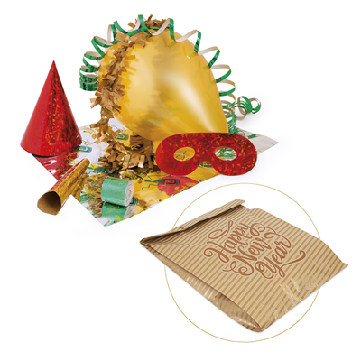 COTILLON EN SACHETS PAPIER 'ECO ROYALE'  26+8x35 CM ASSORTI (1 UNITÉ)