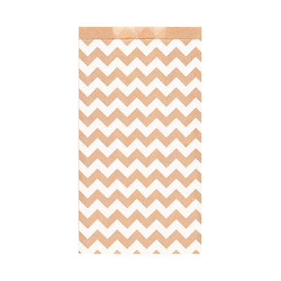 SACHETS PLATS LISERÉ  60 G/M2 19+8x35 CM NATUREL KRAFT VERGÉ (250 UNITÉ)