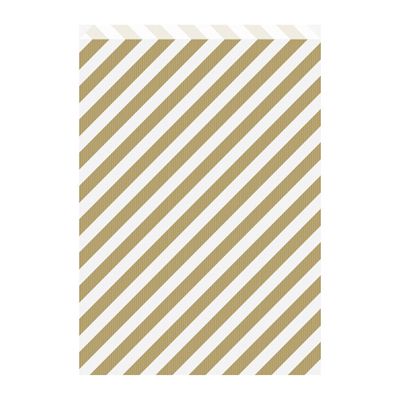 SACHETS PLATS RAYURES  60 G/M2 26+9x38 CM OR CELLULOSE (250 UNITÉ)