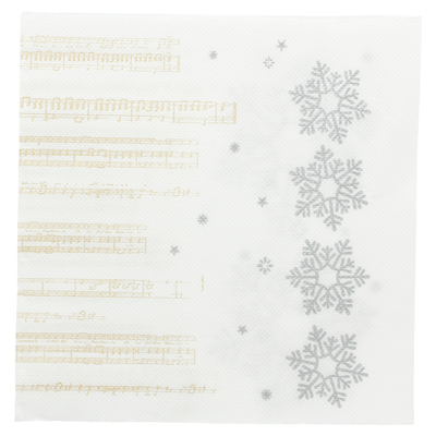 SERVIETTES "DOUBLE POINT" 'SNOW' 18 G/M2 33x33 CM BLANC OUATE (1200 UNITÉ)