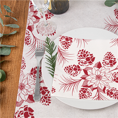 SERVIETTES "LIKE LINEN" 'POINSETTIA' 70 G/M2 40x40 CM SPUNLACE (600 UNITÉ) – Image 2