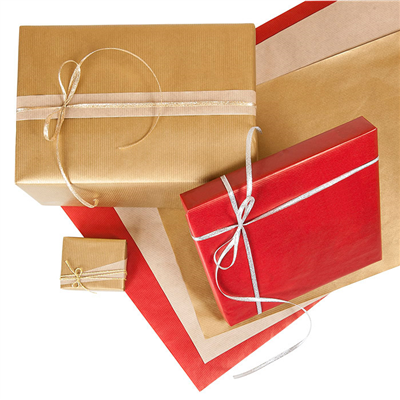 PAPIER CADEAU COULEUR UNIE  60 G/M2 0,70x100 M ROUGE KRAFT VERGÉ (1 UNITÉ) – Image 3
