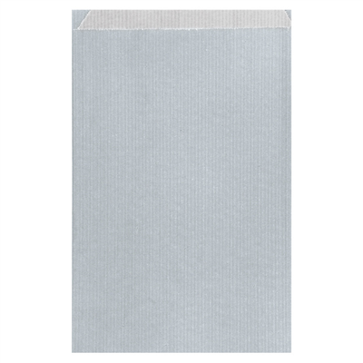 SACHETS PLATS  60 G/M2 26+9x38 CM ARGENTE KRAFT VERGÉ (250 UNITÉ)
