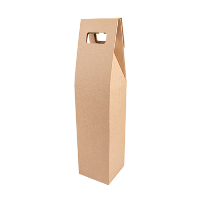 BOÎTES AVEC FENÊTRE 1 BOUTEILLE 'THEPACK' 565 G/M2 9x9x38,5 CM NATUREL CARTON ONDULÉ MICROCANAL (100 UNITÉ) – Image 2