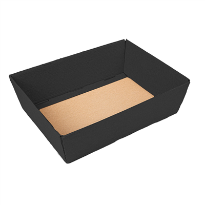 CORBEILLES 'THEPACK' 565 G/M2 29x21x9 CM NOIR CARTON ONDULÉ MICROCANAL (30 UNITÉ)