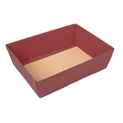 CORBEILLES 'THEPACK' 565 G/M2 29x21x9 CM BORDEAUX CARTON ONDULÉ MICROCANAL (30 UNITÉ)