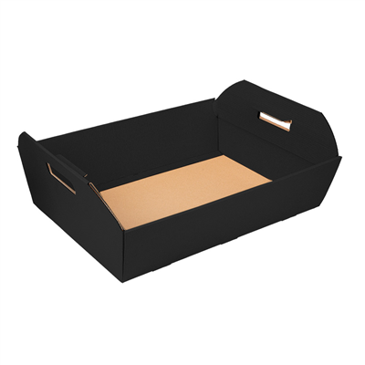 CORBEILLES 'THEPACK' 565 G/M2 40x30x12 CM NOIR CARTON ONDULÉ MICROCANAL (30 UNITÉ)