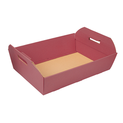 CORBEILLES 'THEPACK' 565 G/M2 40x30x12 CM BORDEAUX CARTON ONDULÉ MICROCANAL (30 UNITÉ)