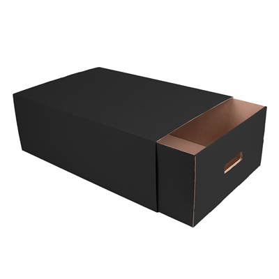 PLATEAUX "TRAITEUR" + ÉTUI 'THEPACK' 460 G/M2 59x38x20 CM NOIR CARTON ONDULÉ MICROCANAL (15 UNITÉ)