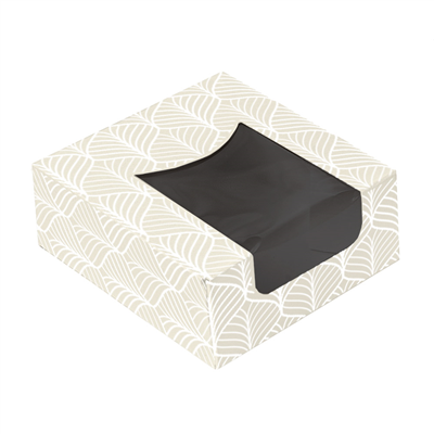 RÉCIPIENTS SUSHI+FÊNETRE 'THEPACK KINTSU' 230 + 15 PE G/M2 + OPP 10x10x4 CM BLANC/NOIRE CARTON ONDULÉ NANO-MICRO (400 UNITÉ)