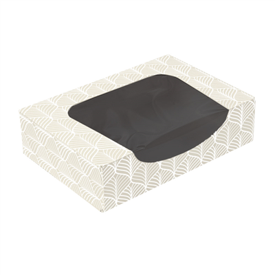 RÉCIPIENTS SUSHI+FÊNETRE 'THEPACK KINTSU' 230 + 15 PE G/M2 + OPP 17,5x12x4,5 CM BLANC/NOIRE CARTON ONDULÉ NANO-MICRO (400 UNITÉ)